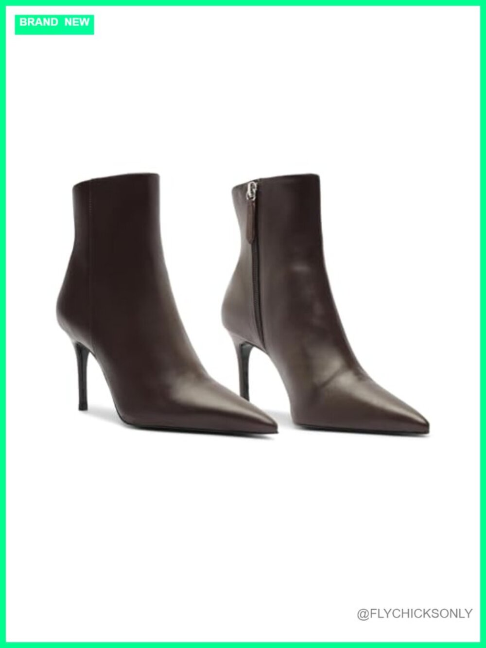 Mikki Leather Pointed Toe Stiletto Ankle Booties High Heel
